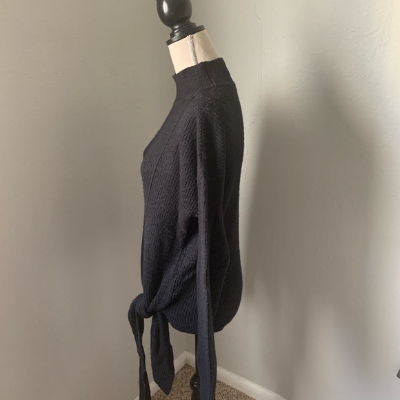 Halogen black mock turtleneck side tie sweater size small - Picture 7 of 10